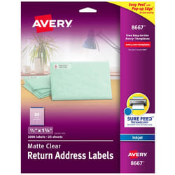 Avery 08667 addressing label Self-adhesive label Transparent
