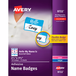 Avery 08722, Assorted colours, Rectangle, Removable, 59.3 x 85.7, Laser/Inkjet, 8 pc(s)