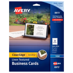 Avery 08873, Inkjet, Cardboard, White, Matte, 254 g/m², 88.9 mm