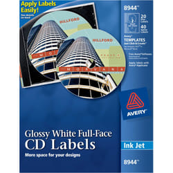 Avery 08944 self-adhesive label Round Permanent White 60 pc(s)