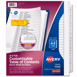 Avery 11166, Black, White, 235 mm, 279 mm, 1 pc(s)