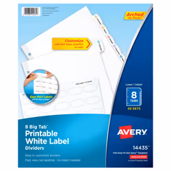 Avery 14435, White, 216 mm, 279 mm, 20 pc(s)