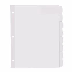 Avery Big Tab Printable Large White Label Tab Dividers, 8-Tab, 11 x 8.5, White, 4 Sets divider Translucent, White 1 pc(s)