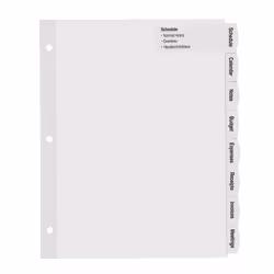 Avery Big Tab Printable Large White Label Tab Dividers, 8-Tab, 11 x 8.5, White, 4 Sets divider Translucent, White 1 pc(s)