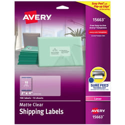 Avery 15663 addressing label Self-adhesive label Transparent