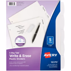 Avery 16370, Translucent, White, Plastic, 215.9 mm, 279.4 mm, 1 pc(s)