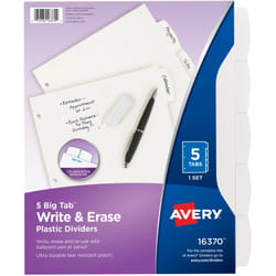 Avery 16370 divider Plastic Translucent, White 1 pc(s)