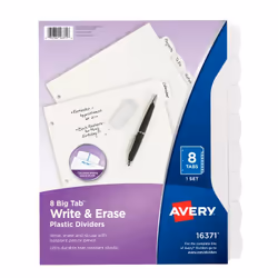 Avery 16371, Translucent, White, Plastic, 215.9 mm, 279.4 mm, 1 pc(s)