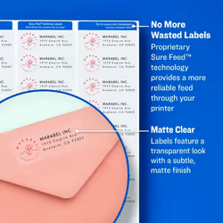 Avery 18662 addressing label Self-adhesive label Transparent
