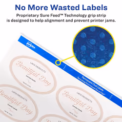 Avery 22814 self-adhesive label Oval Permanent White 90 pc(s)