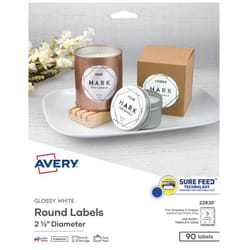 Avery 22830 self-adhesive label Round Permanent White 90 pc(s)