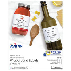 Avery 22835 self-adhesive label Rectangle Permanent White 16 pc(s)