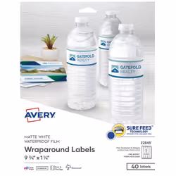 Avery 22845, White, Rectangle, Permanent, 248 x 31.8, Laser/Inkjet, 5 pc(s)