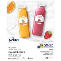 Avery 22856 self-adhesive label Round Permanent White 72 pc(s)
