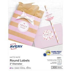 Avery 22877 self-adhesive label Round Permanent White 300 pc(s)