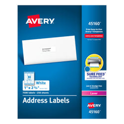 Avery 45160 addressing label Self-adhesive label White