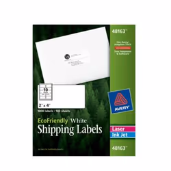 Avery 48163, Self-adhesive label, White, Laser/Inkjet, Permanent, Rectangle, 5.08 cm