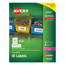 Avery 61533 self-adhesive label Rectangle Permanent White 3000 pc(s)