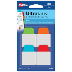 Avery Ultra Tabs Blank tab index Blue, Green, Orange, Red