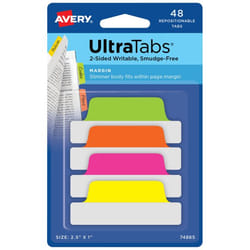 Avery Ultra Tabs Blank tab index Green, Orange, Pink, Yellow