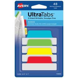 Avery Ultra Tabs Blank tab index Blue, Green, Red, Yellow