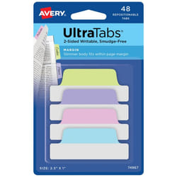 Avery Ultra Tabs Blank tab index Blue, Green, Pink, Purple