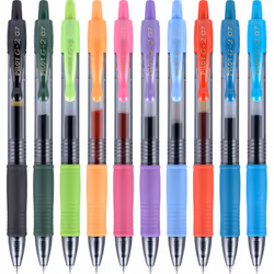 PILOT G2 Premium Retractable Gel-Ink Rolling Ball Pens  Fine Point (0.7 mm)  Assorted  10/Pk (13513)