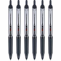 Pilot  Precise V5 RT Refillable & Retractable Rolling Ball Pens  Extra Fine Point 0.5 mm  Black  Pack of 6
