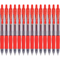 Pilot  G2 Premium Gel Roller Pens  Bold Point 1 mm  Pack of 14  Red