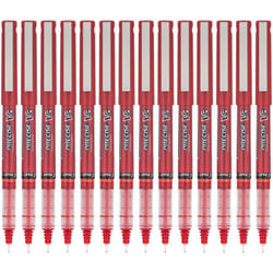 Pilot  Precise V5  Capped Liquid Ink Rolling Ball Pens  Extra Fine Point 0.5 mm  Red  Pack of 14