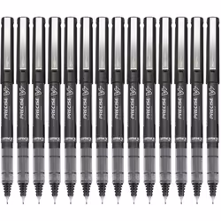 Pilot Precise V7 Capped Liquid Ink Rolling Ball Pens Fine Point 0.7 mm Black Pack of 14
