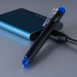 PILOT FriXion Synergy Clicker Erasable Gel Ink Pens  Extra Fine Point  Blue Ink  8-pack (17849)