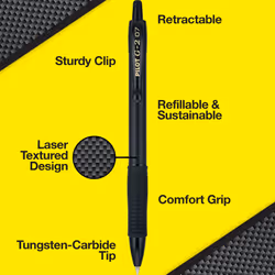 Pilot  G2 Edge Premium Gel Roller Pens  Fine Point 0.7 mm  Black  Pack of 8