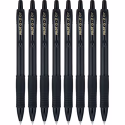 Pilot  G2 Edge Premium Gel Roller Pens  Fine Point 0.7 mm  Black  Pack of 8