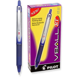 Pilot Vball Rt Blue Clip-on retractable ballpoint pen Fine 12 pc(s)