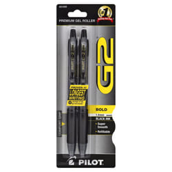 PILOT G2 Premium Gel Roller Pen Fine .7mm 2/Pkg-Black