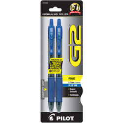 Pilot G2 Premium Retractable gel pen Fine Blue 2 pc(s)