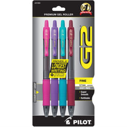 PILOT G2 Premium Refillable and Retractable Rolling Ball Gel Pens  Fine Point  Purple/Pink/Turquoise/Burgundy Inks  4Pack (31065)