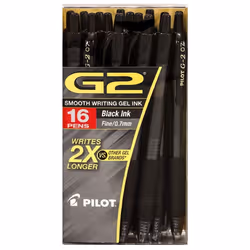 Pilot G2 Gel Roller Ball  Fine  Black - 16 Pens