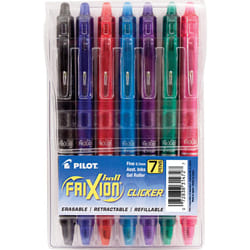 PILOT FriXion Clicker Erasable  Refillable & Retractable Gel Ink Pens  Fine Point  Assorted Color Inks  7-Pack Pouch (31472)