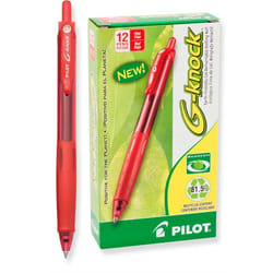 Pilot G-Knock Retractable gel pen Fine Red 12 pc(s)