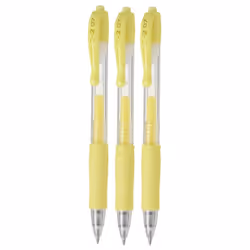 Pilot G2 Retractable Pastel Gel Ink Rollerball Pens Fine Point 0.7mm Yellow 3 Count