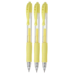 Pilot G2 Retractable Pastel Gel Ink Rollerball Pens  Fine Point 0.7mm  Yellow  3 Count