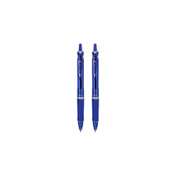 PILOT Acroball Colors Advanced Ink Refillable & Retractable Ball Point Pens  Medium Point  Blue Ink  2-Pack