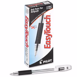 Pilot EasyTouch Ball Point Stick Pens  Medium Point  Black Ink  Dozen