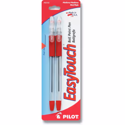 PILOT EasyTouch Ballpoint Stick Pens Medium Point Red Ink 2-Pack (32102)