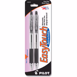 Pilot EasyTouch Retractable Ball Point Pens Fine Point Black Ink 2-Pack (32250)