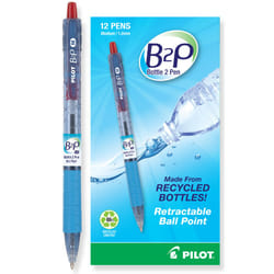 Pilot B2p Bottle-2-Pen Red Clip-on retractable ballpoint pen Medium 12 pc(s)