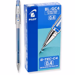 Pilot G-Tec-C, Capped gel pen, Blue, Transparent, Extra Fine, Round, 0.4 mm