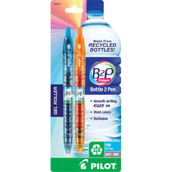 PILOT B2P Colors - Bottle to Pen Refillable & Retractable Rolling Ball Gel Pen Made From Recycled Bottles  Fine Point  Assorted Color G2 Inks  2-Pack